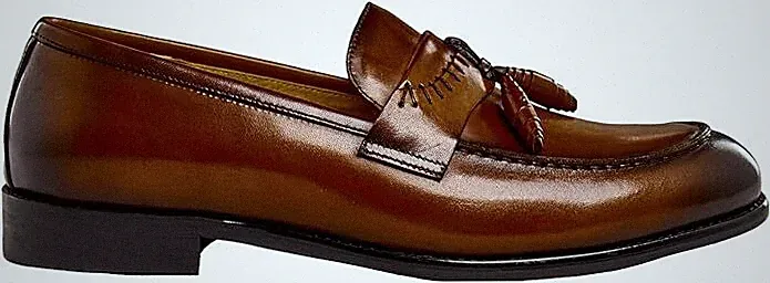 Herren Poliertes Leder Gerollt Zigarre Quaste Halbschuhe Klassisch Handgefertigt Slipper Schuhe