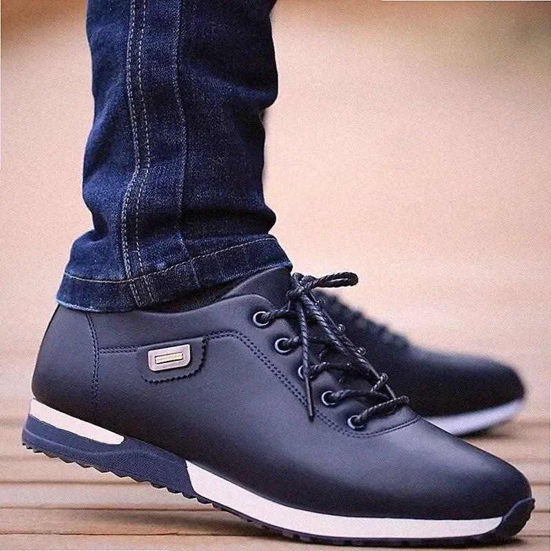 Herren PU Leder Schuhe, Outdoor Sneaker Business Halbschuhe,2024