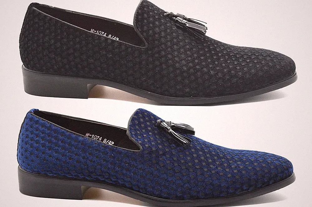 Herren Quaste Samt Slipper Hochzeit Elegant Party Formell Halbschuh Italienische Anzug Schuhe