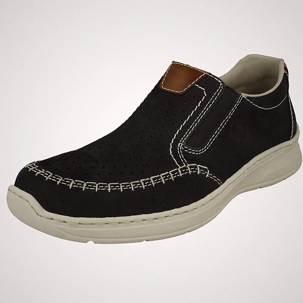 Herren Rieker Slipper Weite Passform Loafer 14365