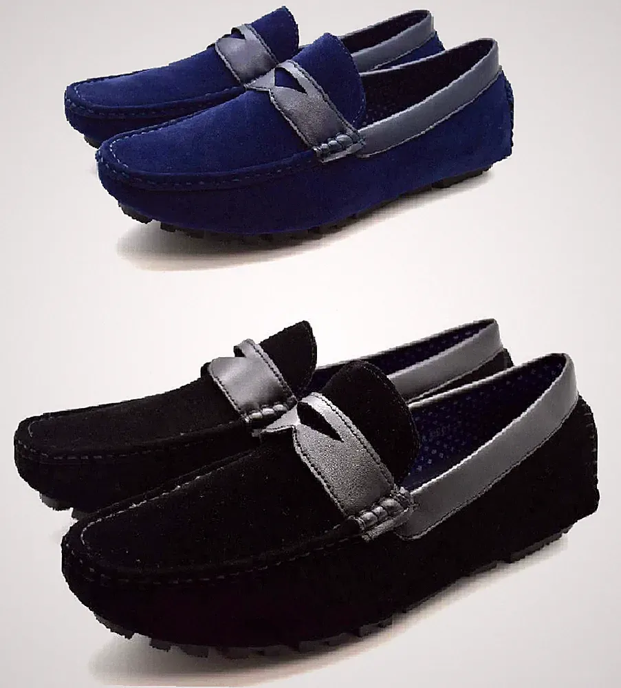 Herren Saddle Halbschuhe Slipper Mokassin Fahren Freizeit Boot Deck Arbeit Schuhe Größe UK