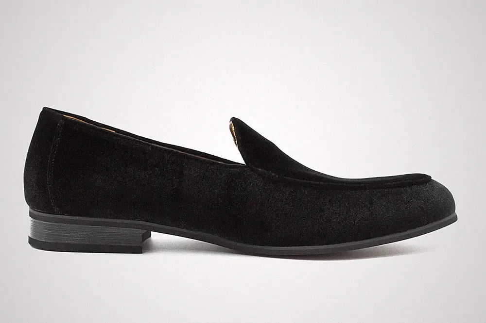 Herren Samt Elegant Hausschuhe Gesteppte Innensohle Leder Smoking Hochzeit Halbschuhe Schuhe