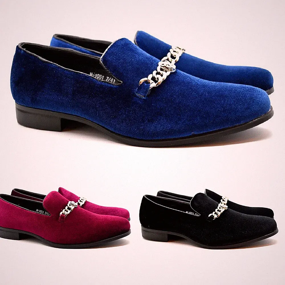 Herren Samt Slipper Elegant Party Halbschuh Hochzeit Smart Schnalle Anzug Schuhe Größe