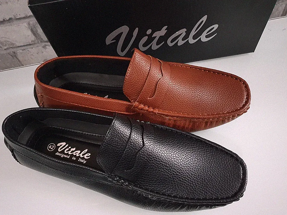 Herren Schuhe Halbschuhe Mokassin Schwarz braun Kunstleder Gr.40,41,42,43,44,45