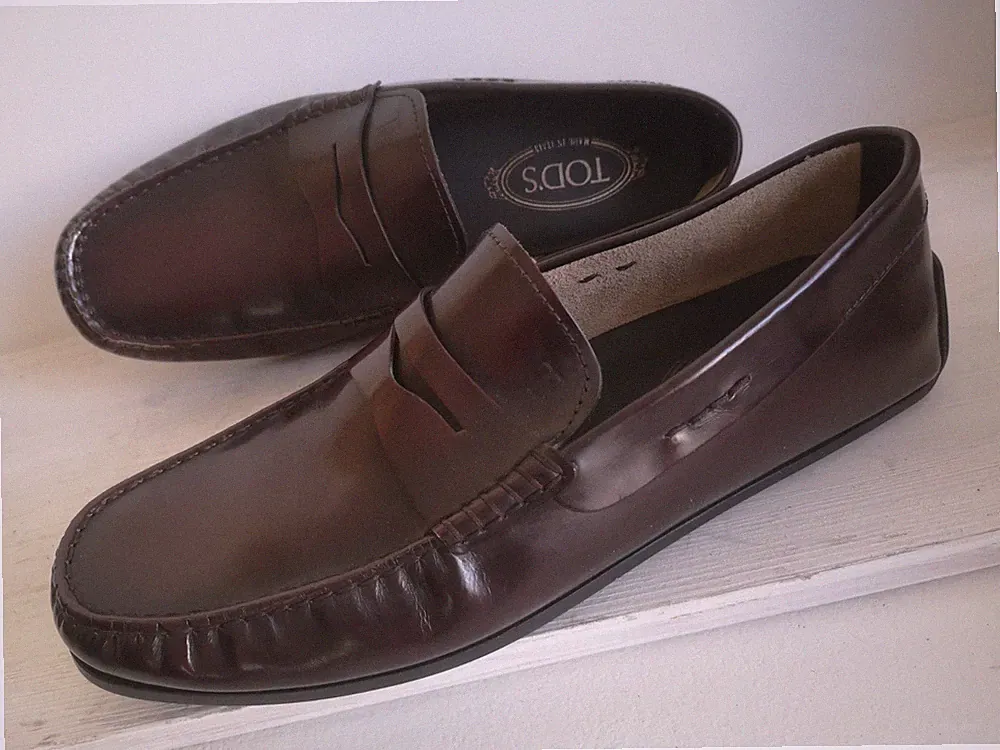 Herren Schuhe Mokkasins Loafers Tod´s 41,5 braun - weinrot Leder