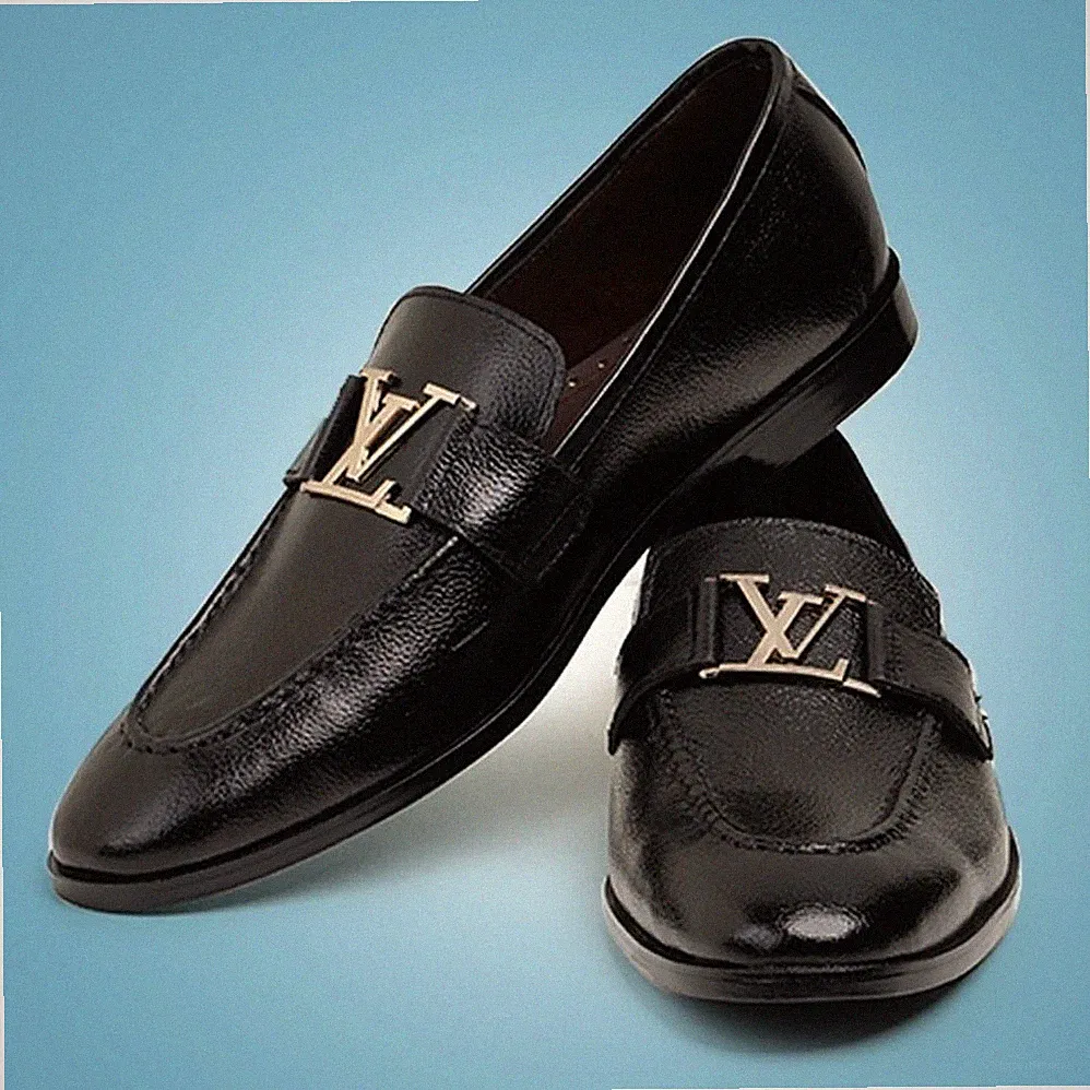 Herren Schwarz Echtleder Handgefertigt Slipper Elegant Halbschuhe Oxford Stil