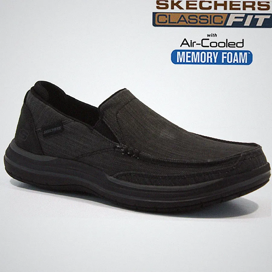 HERREN SKECHERS LUFTGEKÜHLTE MEMORY SCHAUM SLIP ON BOOT WANDERSCHUHE SCHUHE GRÖSSE