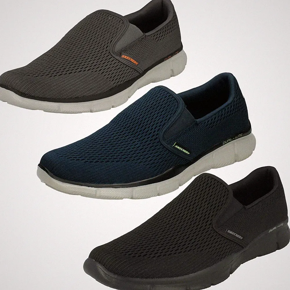 Herren Skechers Memory Foam Textil Slipper Wandern Freizeit Turnschuhe Schuhe 51509