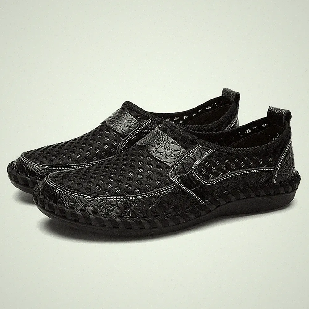 Herren Slip-On Sneaker Sommer Slipper Mesh Loafer Sandalen Männer Halbschuhe