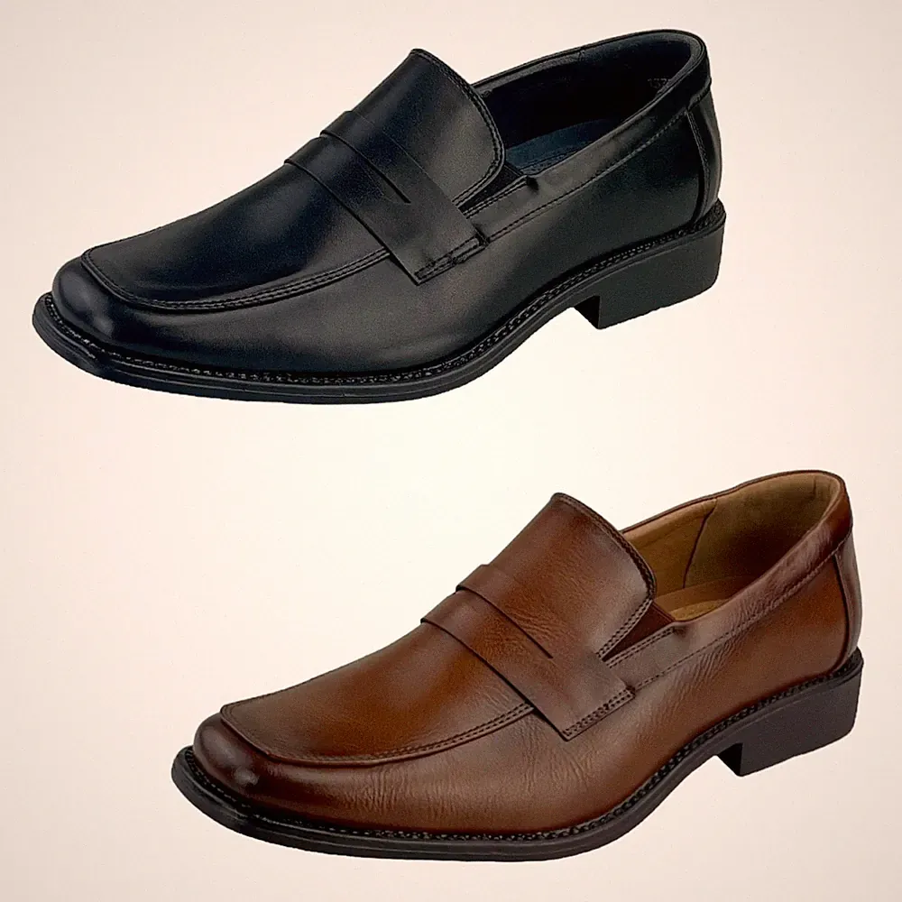 Herren Slipper Business Schuhe Leder-Optik Halbschuhe Loafer Schwarz Braun 39-46
