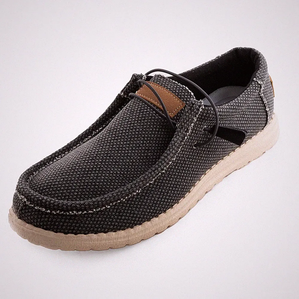 Herren Slipper Canvas Halbschuhe Freizeit Stretch Schnürsenkel TOOCOOL GRZ-9908