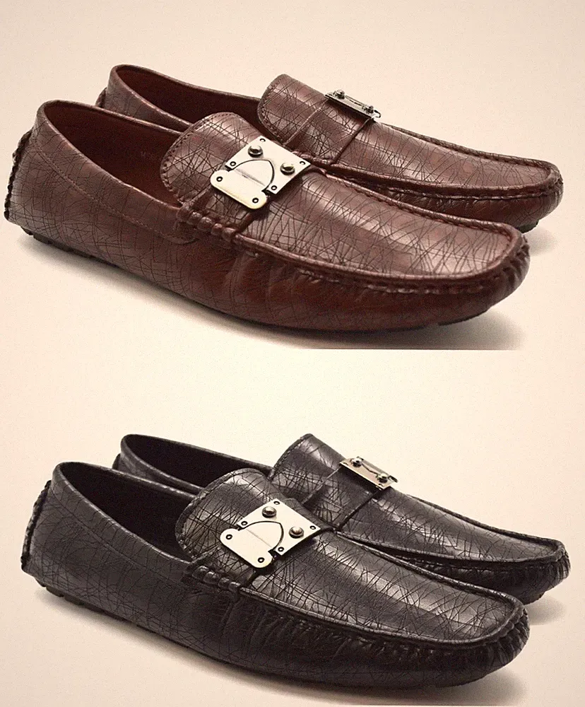 Herren Slipper Designer Schnalle Halbschuh Mokassin Fahren Boot Kunstleder Schuhe Größe