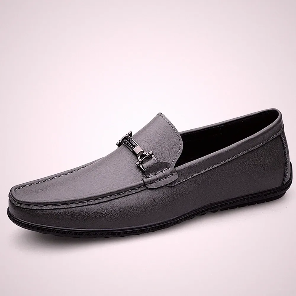 Herren Slipper Halbschuhe Flach Echtleder Elegant Fahren Mokassins Freizeitschuhe