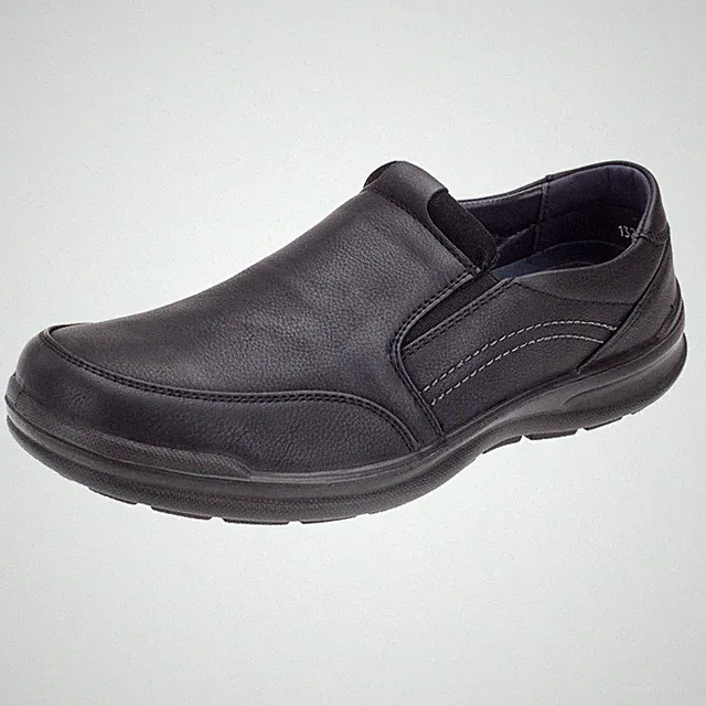 Herren Slipper Halbschuhe Schwarz Schlupfschuh Gummizug Freizeit Übergröße 40-49