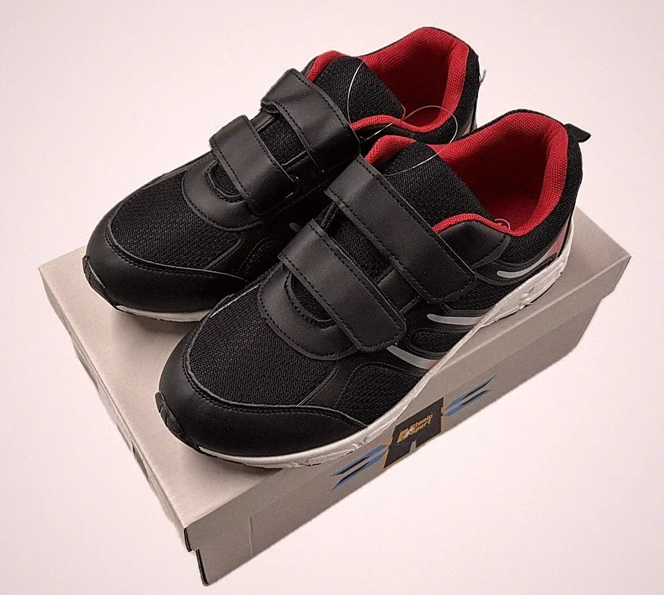 Herren Sneaker B419299, Sportschuh mit 2 x Klett, Schwarz, Neu und OVP