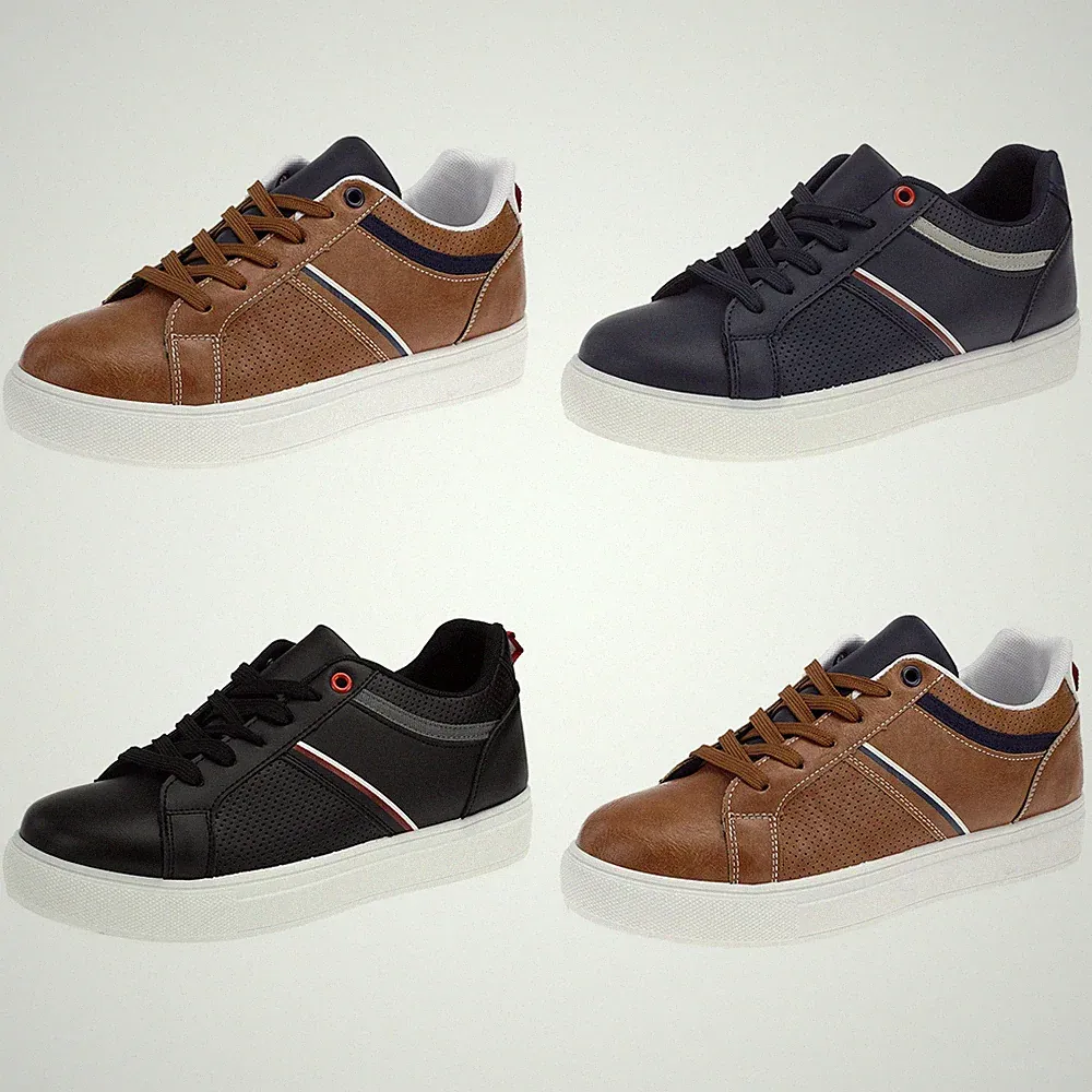 Herren Sneaker Low-Top Männer Halbschuhe Schnürer Freizeit Schuhe 7082