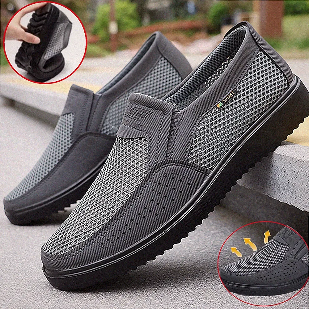 Herren Sommer Atmungsaktiv Mesh Loafers Fahrschuhe Leicht Freizeit Sneakers Neu