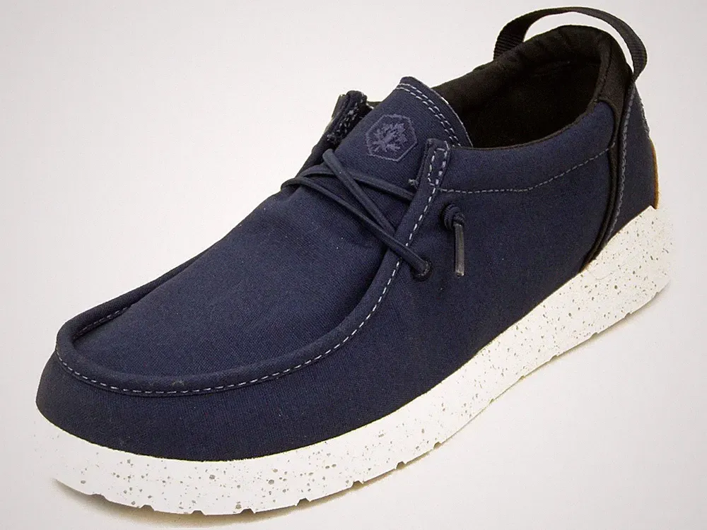 Herren Sommer Slipper Halbschuhe Stoff blau herausnehmbares Fußbett LUMBERJACK