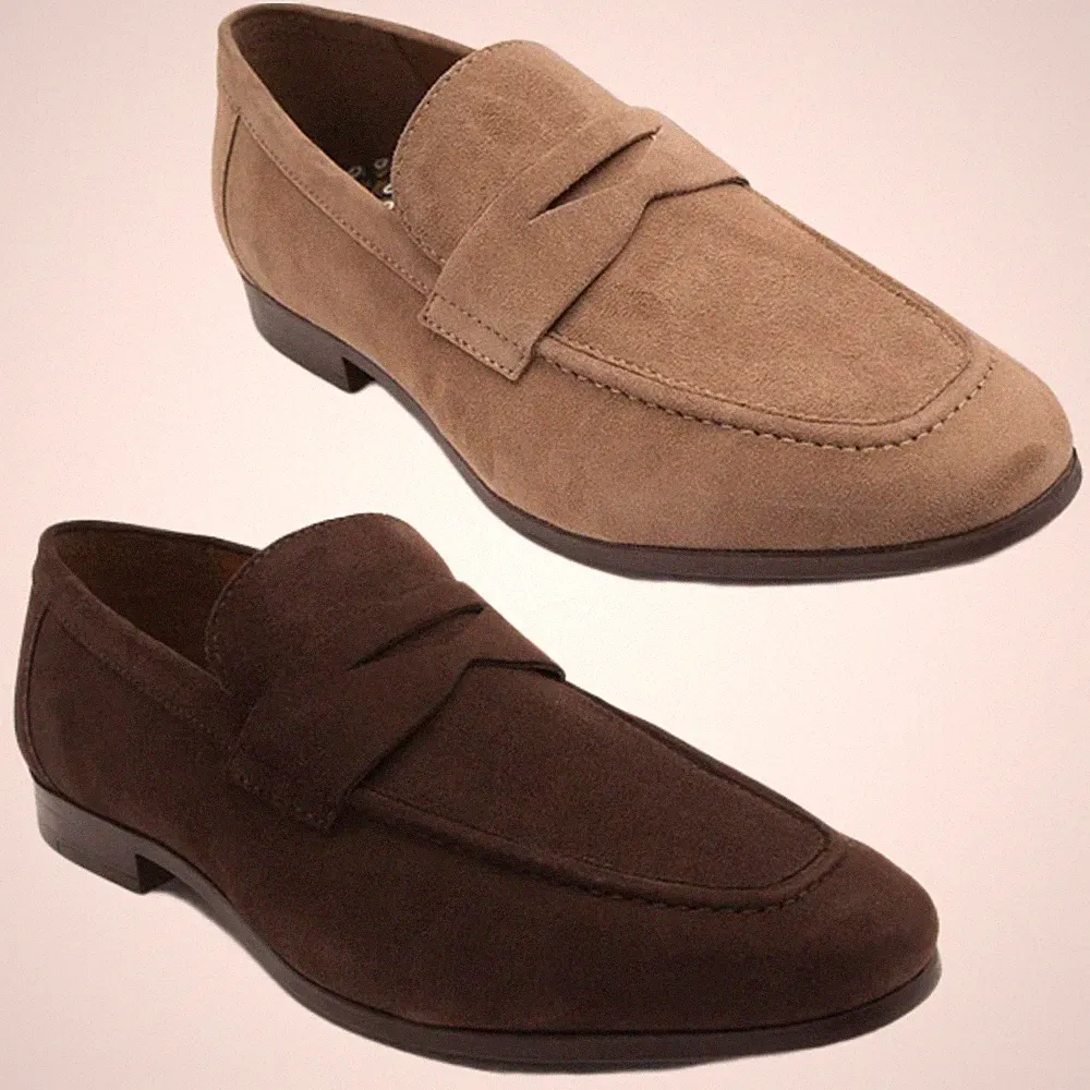 Herren Thomas Crick Harley Penny Loafer Slipper Wildleder Smart Schuhe Größen 7-12