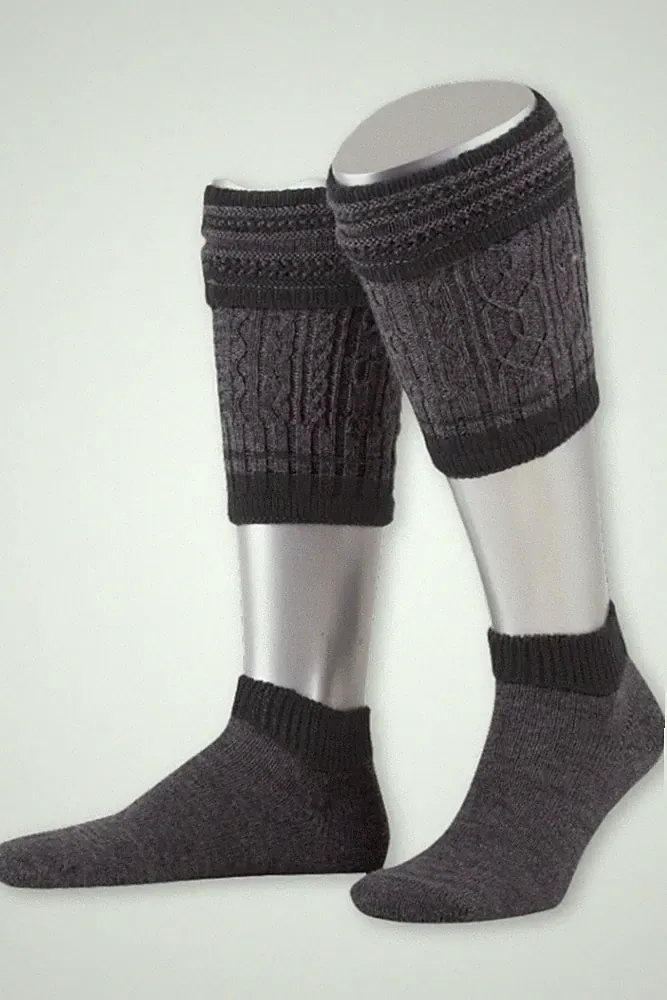 Herren Trachten Loferl 2-tlg. Socken Waden Stutzen durch Flachstrick gut dehnbar