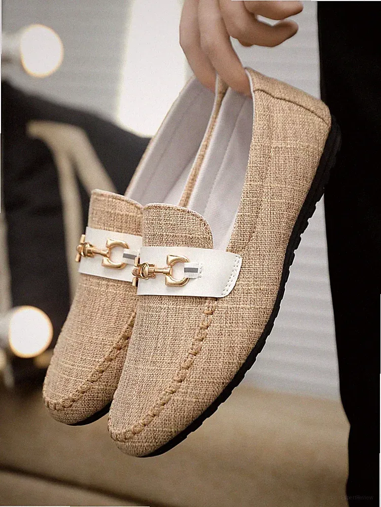 Herren Übergröße Atmungsaktiv Slipper Halbschuhe Freizeit Fahren Schuhe Stoff Flache Schuhe