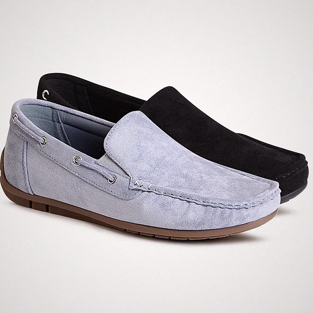 Herren Velours Mokassins Komfort Slipper Halbschuhe Loafer Slip On Trendy