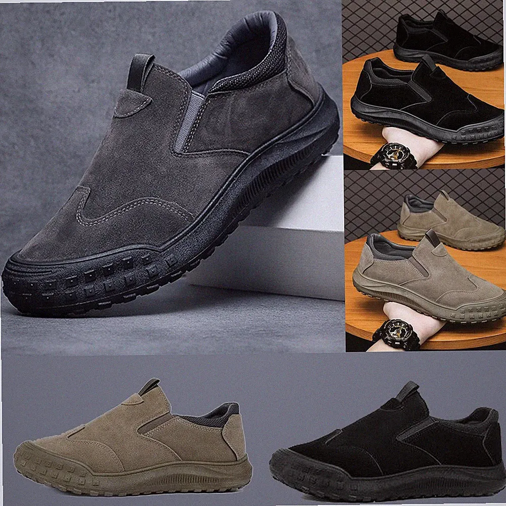 Herren-Wanderschuhe Slip-On-Sneaker Outdoor breite Breite bequeme Walking-Loafer