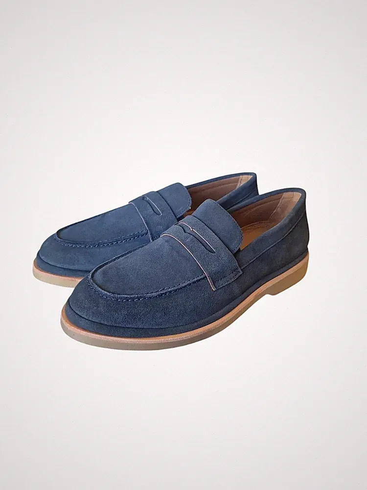 Herren Wildleder Halbschuhe Lumberjack Blau