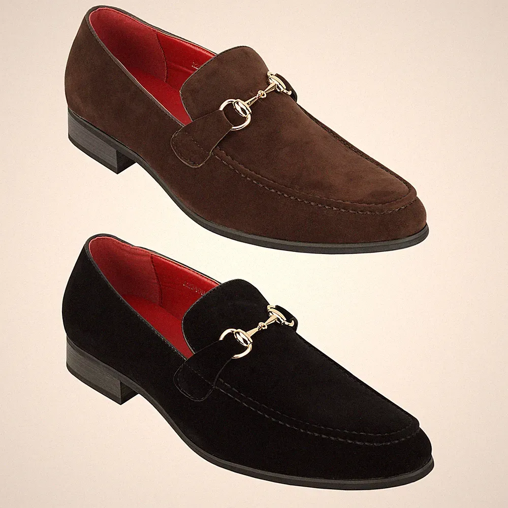 Herren Wildleder Halbschuhe Trense Schnalle Kunstleder Slipper Mod Klassisch Fahrschuhe