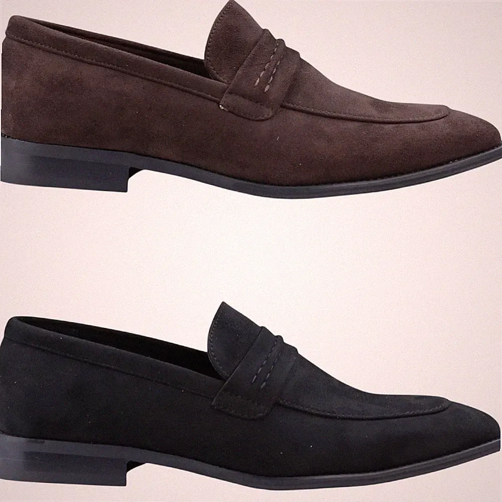 Herren Wildleder Mokassin Leder Gefüttert Slipper Smart Formell Halbschuhe