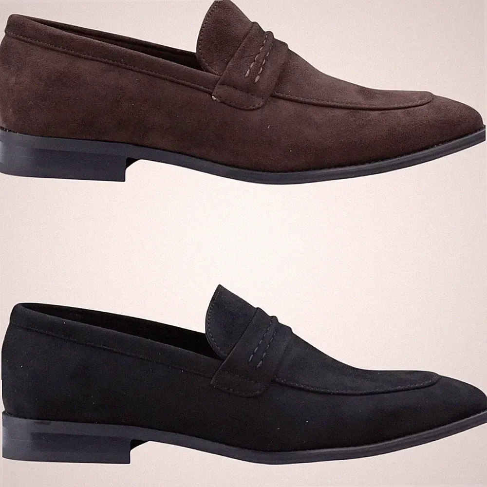 Herren Wildleder Mokassin Mit Lederfutter Slip-On Smarte Formelle Loafer