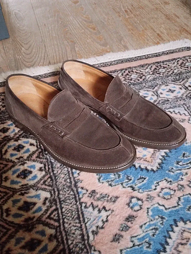 Herrenschuh EU 42,5 Mokassin Nabuk Made In Italy