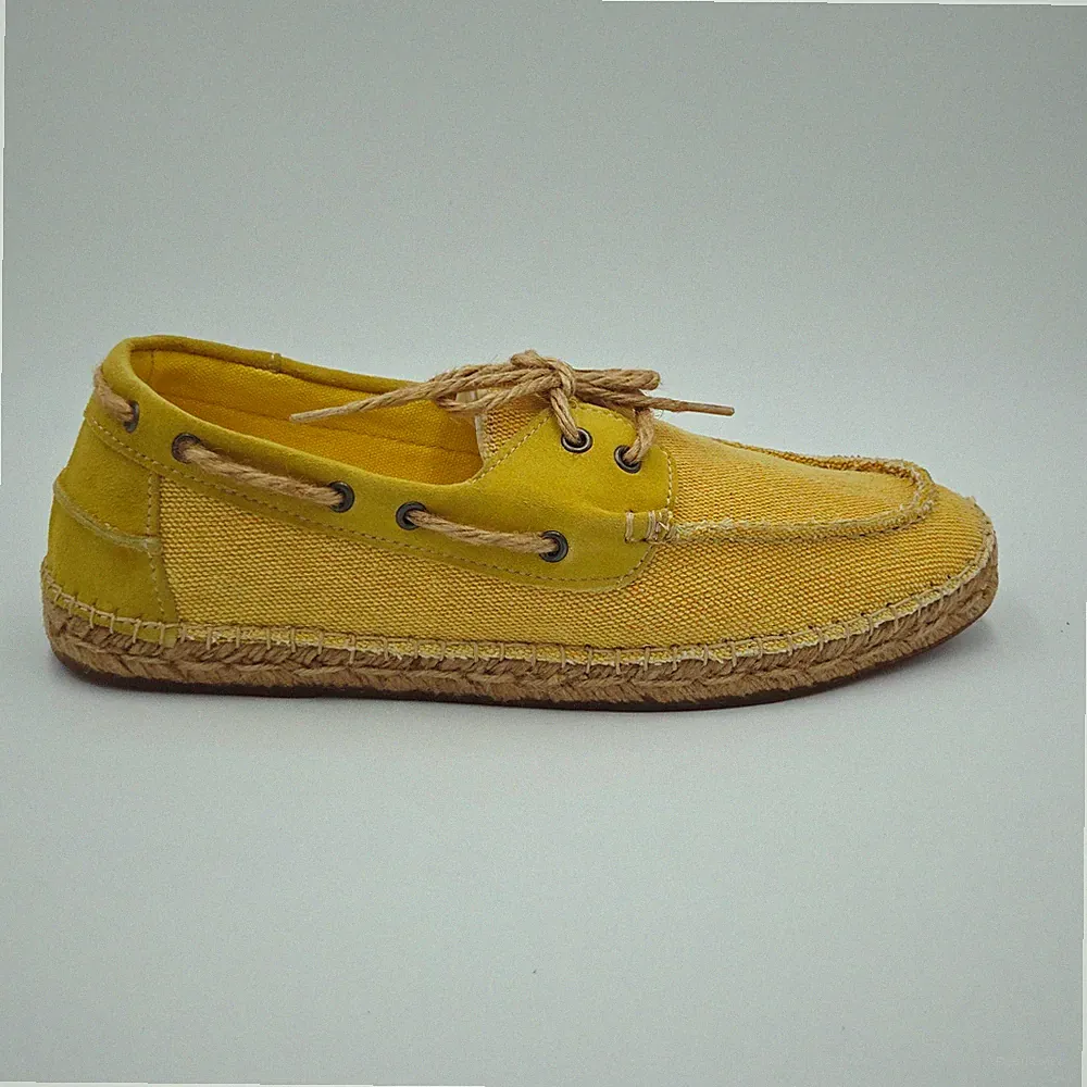 Herrenschuhe Casimiro Perez Gr. 41 Halbschuhe gelb Stoff/Kordel 192AB
