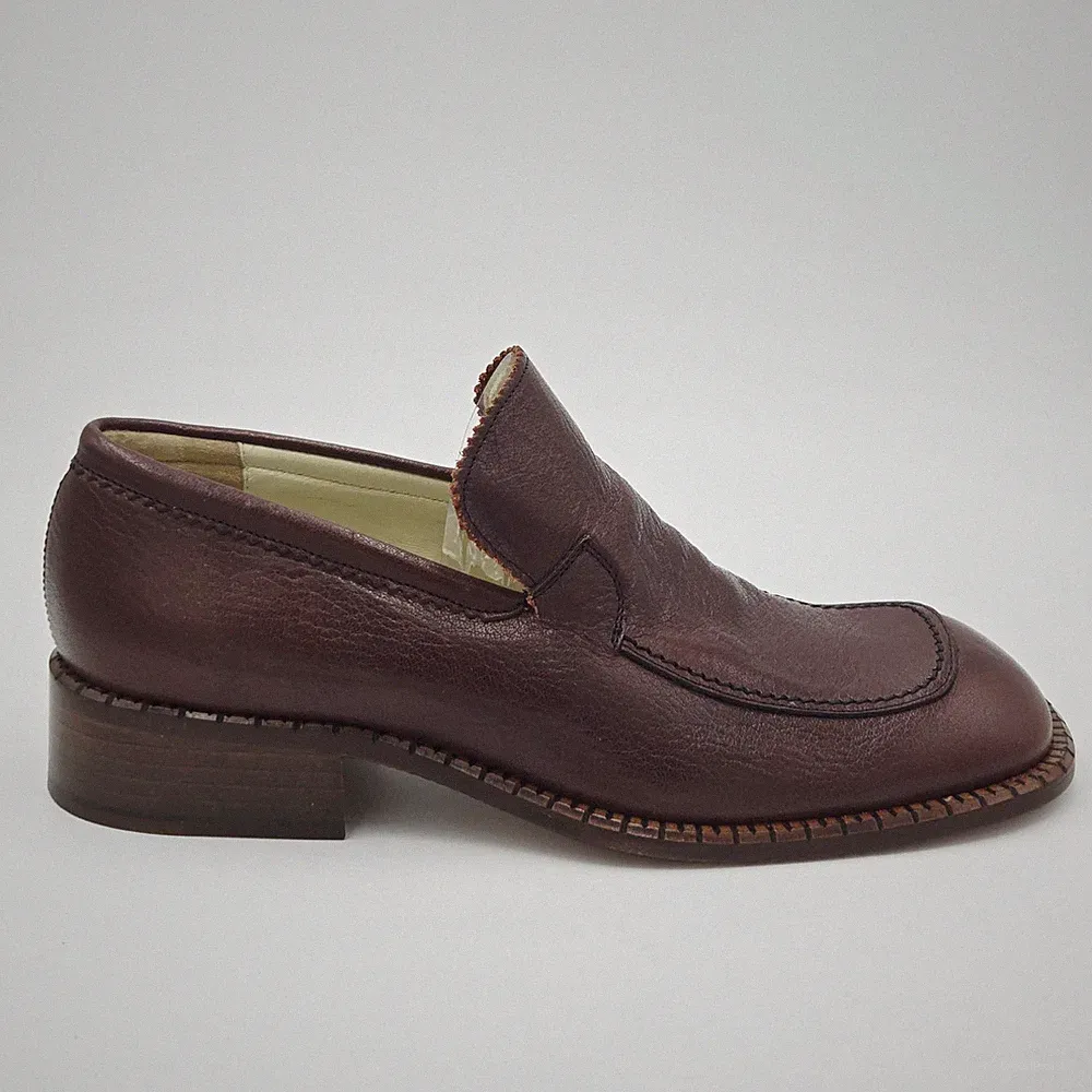 Herrenschuhe Clone Gr. 42,5 Halbschuhe braun Echtleder Vintage 39DA