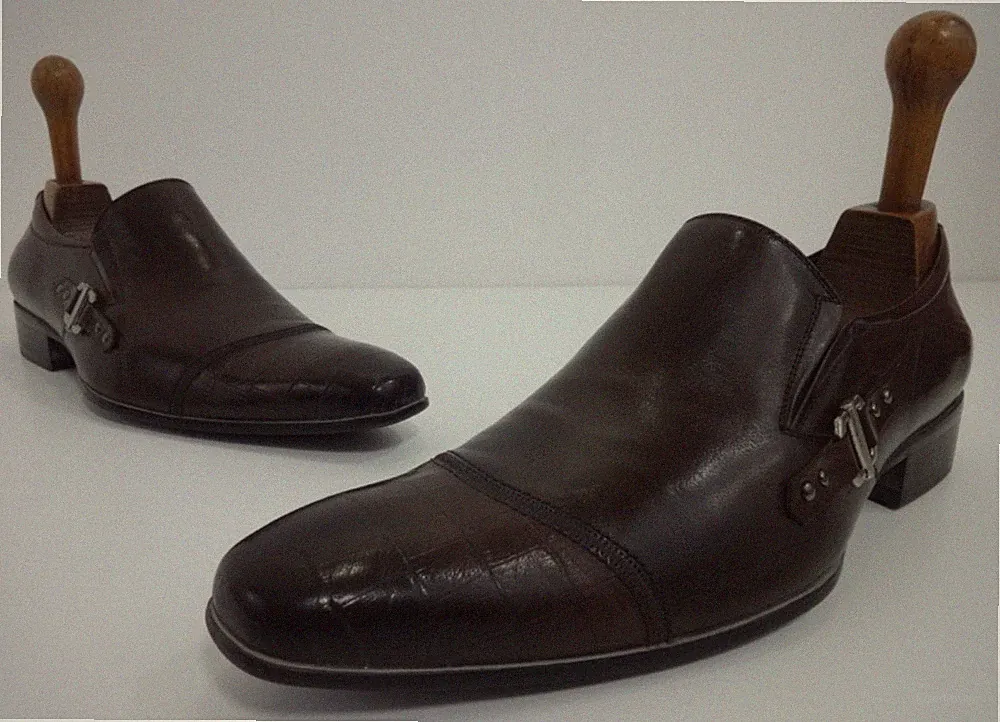 Herrenschuhe Größe 9 Echtleder Aldo dunkelbraun Slipper formell Smart Halbschuhe EU43