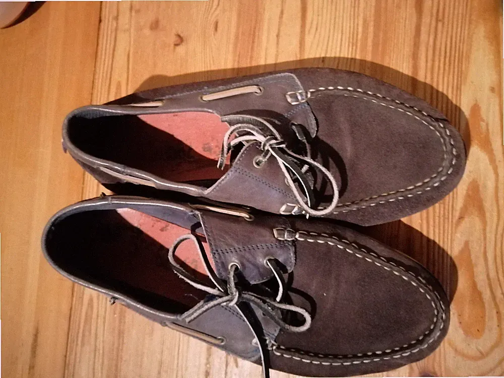 Herrenschuhe Halbschuh Wildleder Slipper Mokassin Gr. 43 Loafer braun