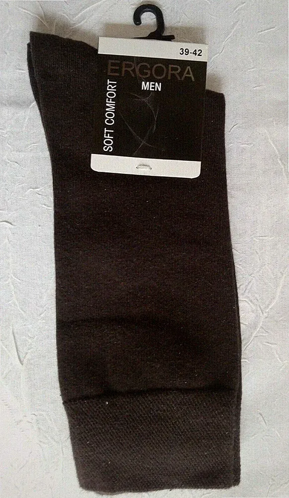 Herrensocken, Doppelpack von ERGORA, SoftComfort, 39-42, braun, 90%BW,7%PA,3%EL
