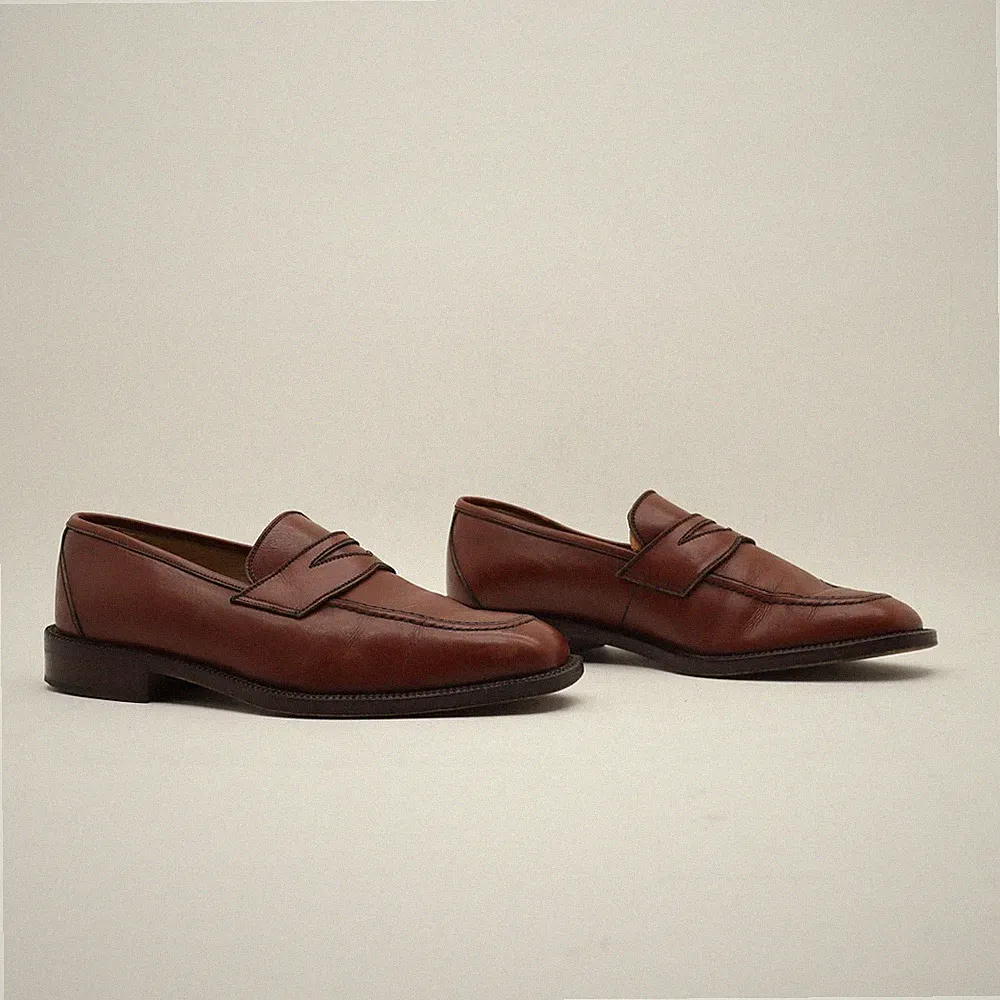 HERRY SAX Halbschuhe gebraucht niedrig Nummer 7 (Cod.CS1428) Leder braun