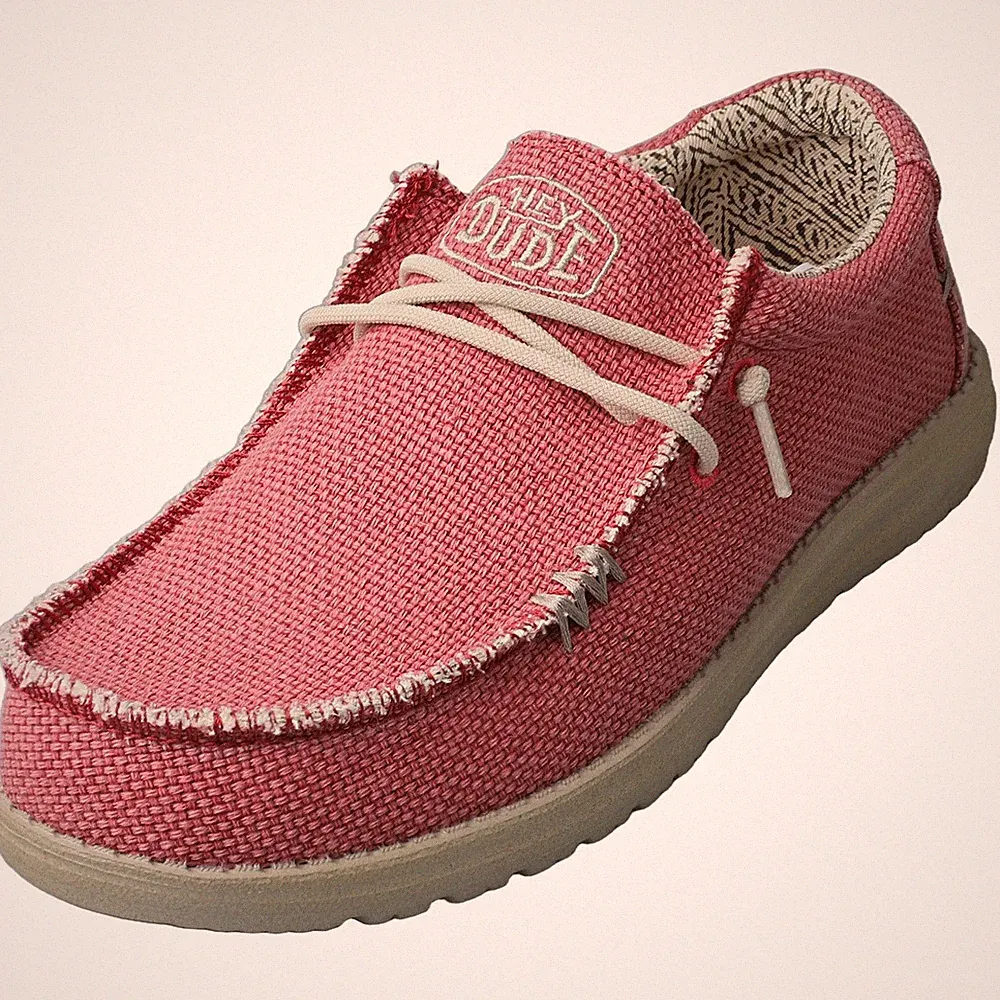 Hey Dude Herren Loafer Schuhe Vally Braided Pompeian Red - 43 EU