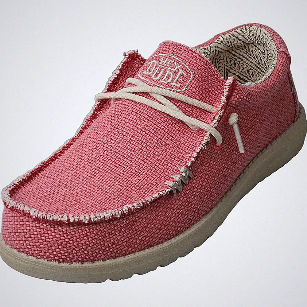 Hey Dude Herren Loafer Schuhe Vally Braided Pompeian Red - 44 EU