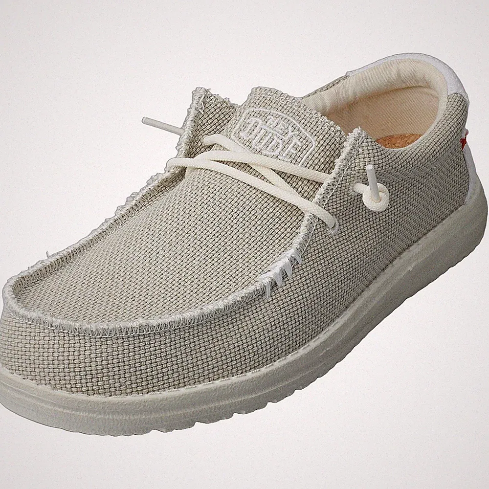 Hey Dude Herren Loafer Wally Braided Off White Schuhe