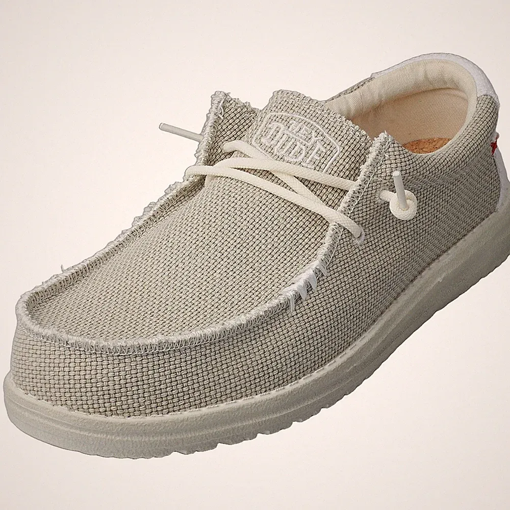 Hey Dude Herren Loafer Wally Braided Off White Schuhe - 47 EU