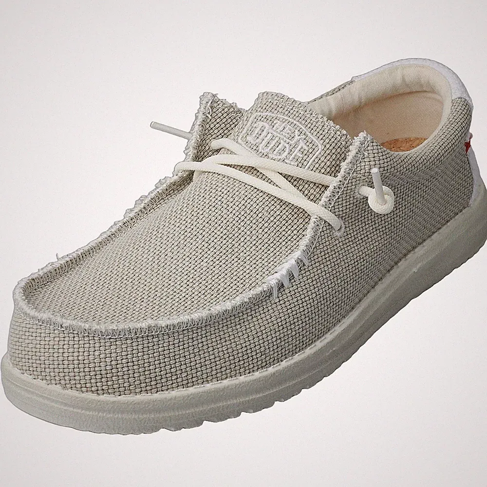 Hey Dude Herren Loafer Wally Braided Off White Schuhe