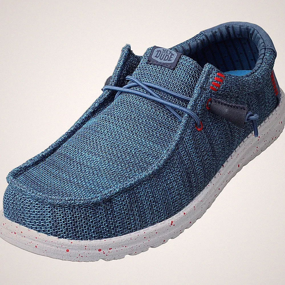 Hey Dude Männer WALLY STRETCH SOX Loafer Schuhe Blau Multicolour - 42 EU