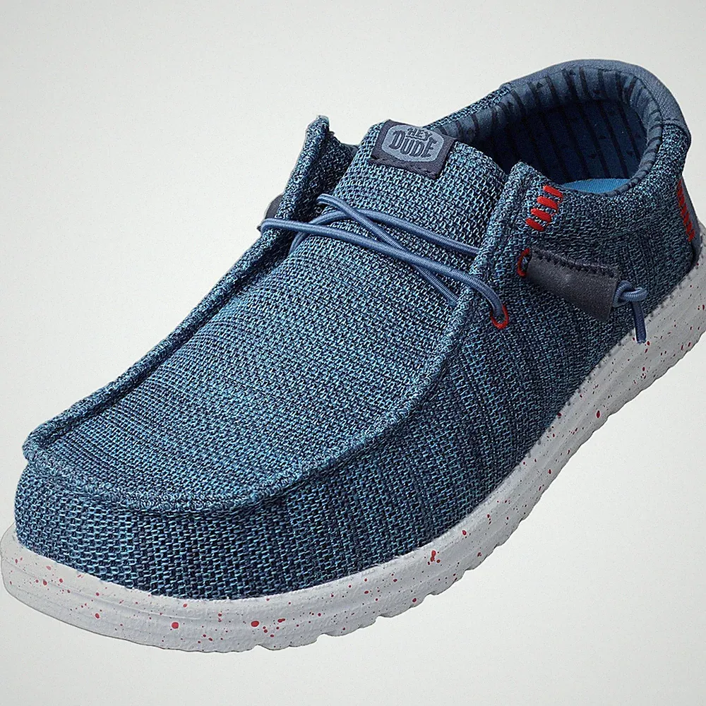 Hey Dude Männer WALLY STRETCH SOX Loafer Schuhe Blau Multicolour - 43 EU