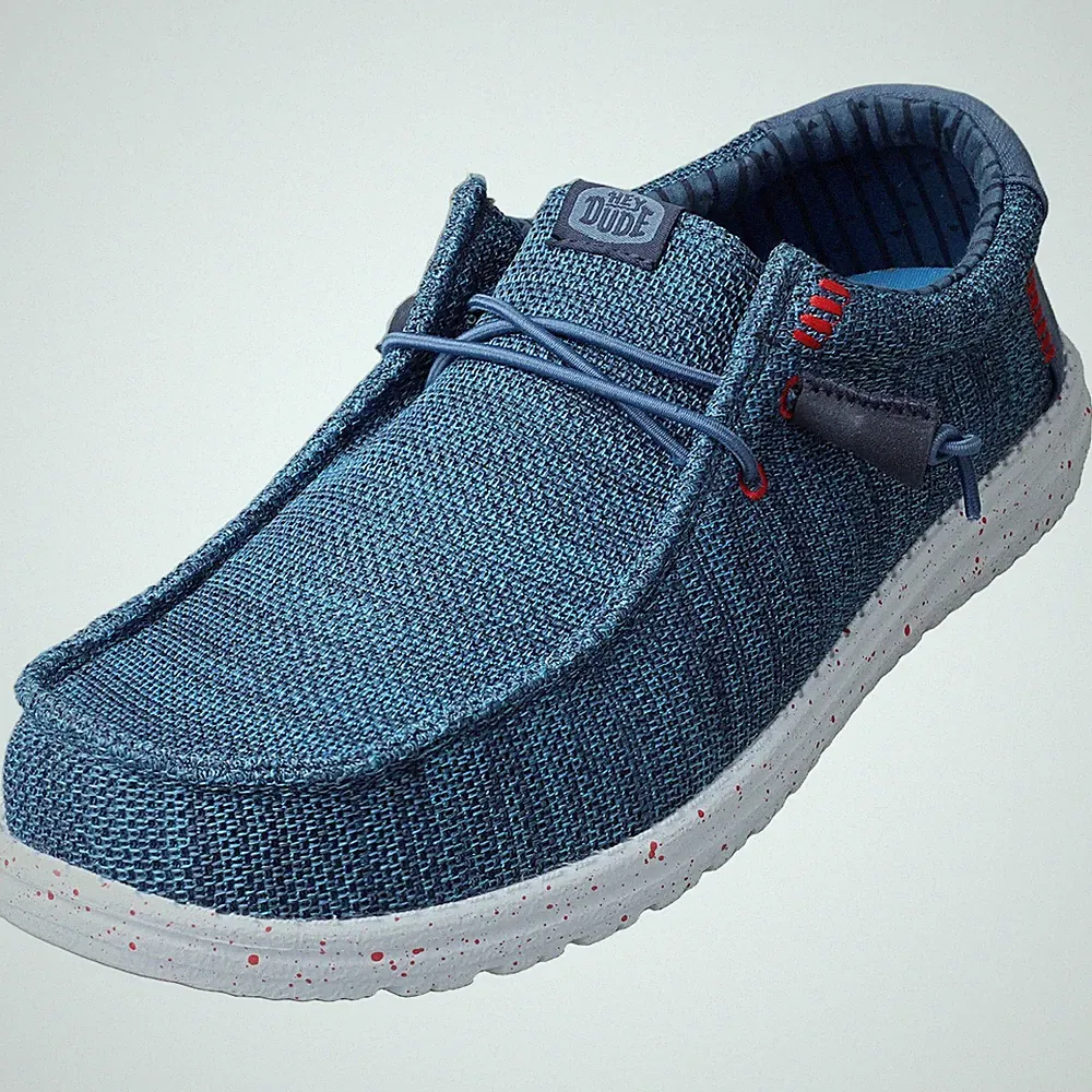 Hey Dude Männer WALLY STRETCH SOX Loafer Schuhe Blau Multicolour - 45 EU