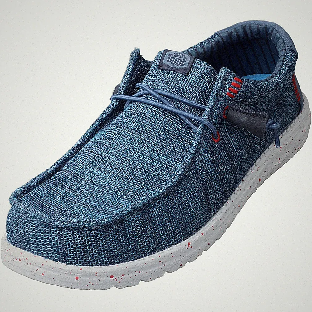 Hey Dude Männer WALLY STRETCH SOX Loafer Schuhe Blau Multicolour - 46 EU
