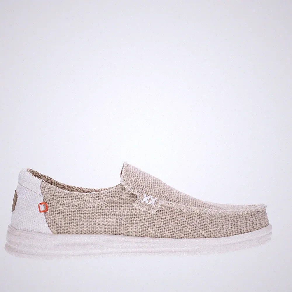 Hey dude MIKKA BRAIDED Herren Beige Stoff Loafer 40124 1lb