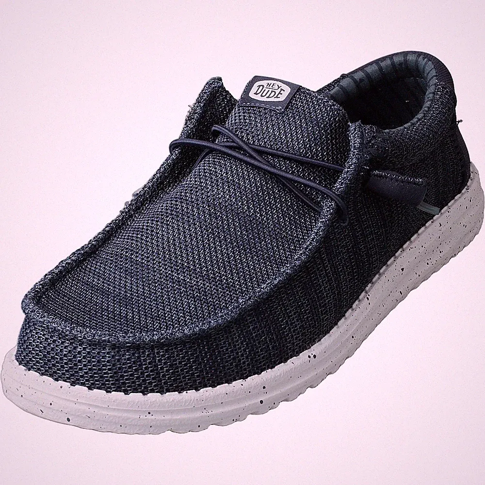 Hey Dude Navy Herren Loafer Schuhe Wally Stretch Sox - 46 EU