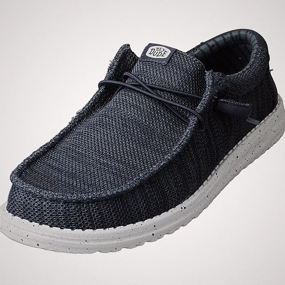 Hey Dude Navy Herren Loafer Schuhe Wally Stretch Sox